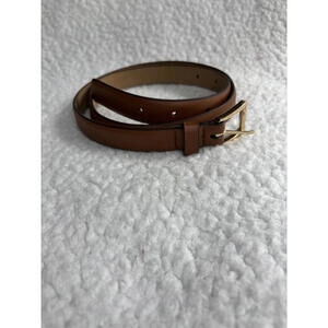 New Michael Michael Kors Brown Genuine Leather Skinny Belt Size Small
